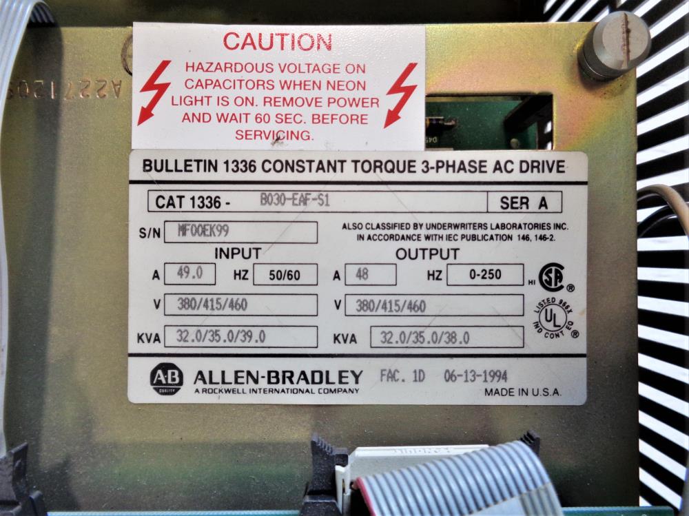 Allen Bradley 1336 Constant Torque 3-Phase AC Drive 1336-B030-EAF-S1